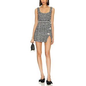 Self-Portrait 'Boucle' Black Crystal Embellished Mini Dress Size 4 - NWT